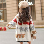 Conyson wholesale rts korea kids fashion children sweater clothes embroidery letter Girl Long Sleeve Autumn Winter clothing Coat
