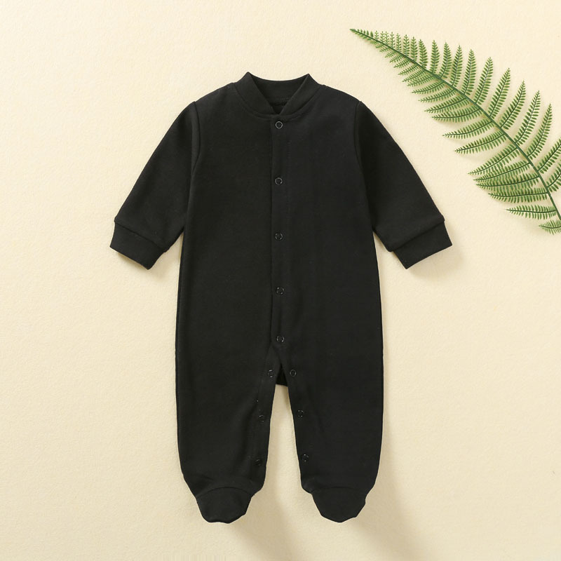 Conyson Hot Unisex New Born Solid Color Knit Organic Baby Clothes Jumpsuit Cotton Sweatshirt Long-Sleeved Bind Foot Baby Romper
