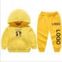 Conyson Wholesale Custom Logo Baby Boys Hoodie Customize Fashion Cotton Hoodie Pants 2pcs Kids Girls Clothing Sets
