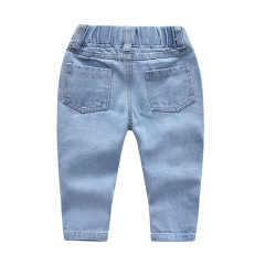 Conyson Wholesale Low Price Fashion Ripped Summer Boutique Little Girl 1-5 Years Cute Print Short Top+Jeans Girls Matching Set