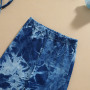 Conyson 1-6Y Summer Fashion Kids Girls 2pcs Clothes Sets Tie-Dye Printed Long Sleeve Bandage T Shirts+Pants Clothing