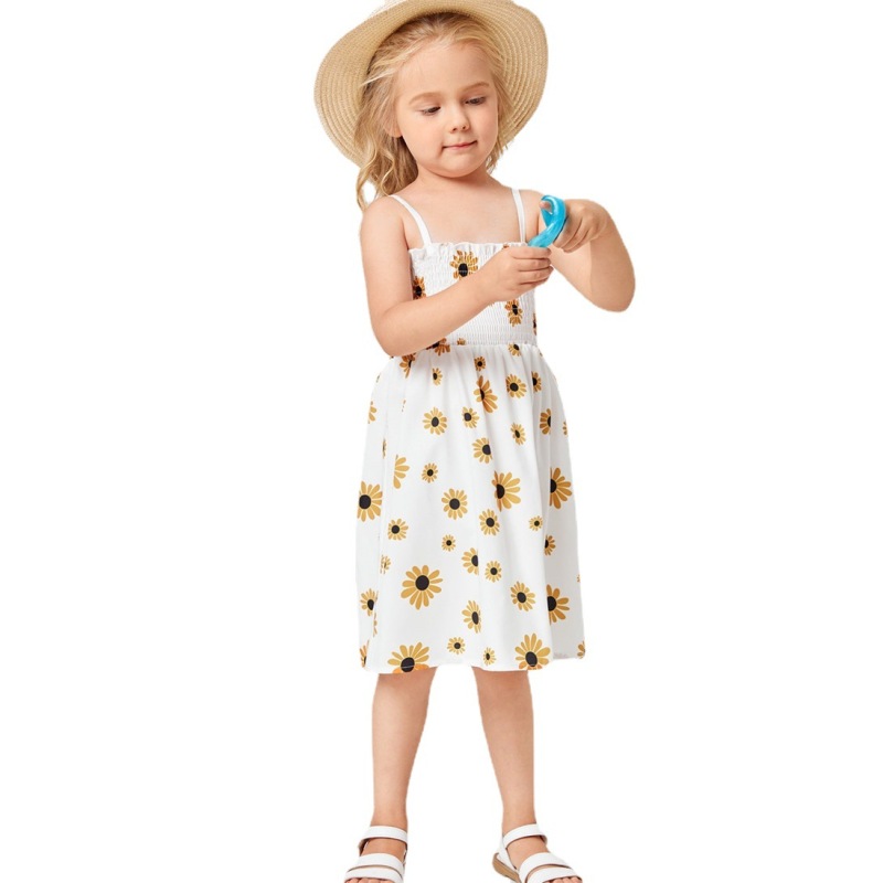 Conyson Baby Girls Sleeveless Flower Print Dresses Children Clothes Summer Princess Skirt Kids Party Ball Pageant Dress Outfit