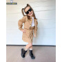 Conyson Stock Lots Organic Cotton Kids Girls' Clothing Sets Fall Spring Fashionable Turn-down Collar Girl Children Two Piece Set