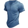 Conyson Europeon Style Good Quality Summer Pure Color Organic Cotton Vintage Loose Breathable Men's Button T-shirt Polo t Shirts