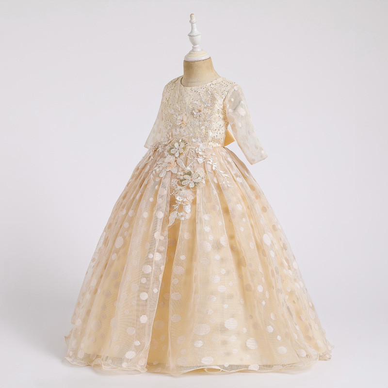 Girl Dresses Kids Fancy Formal Party Long Gown Irthday Party Party Girl Ball Gown