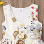 Conyson Wholesale Summer New Kids Clothes Children Baby Girls Sleeveless Printed Skirt Button Big Flower Cotton Baby Girls Dress