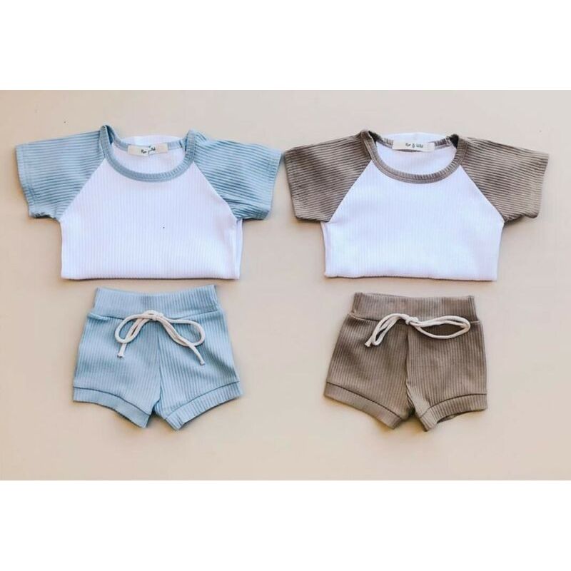 Conyson Toddler Baby Girls Boys 1-5Y Kids Summer Clothes Short Sleeve T-shirt Tops + Shorts Pants 2Pcs Outfits Set