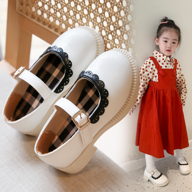 Conyson Children's Lace Leather Shoes Spring 2022 New Round Head Fashion Girls Single Shoe Soft Sole Princess Mary Jane Shoes