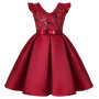 Conyson New Little Flying Sleeve Wholesale Embroidery Children Sequin Dress Skirt Festive Party Princess Fancy Girls Dress