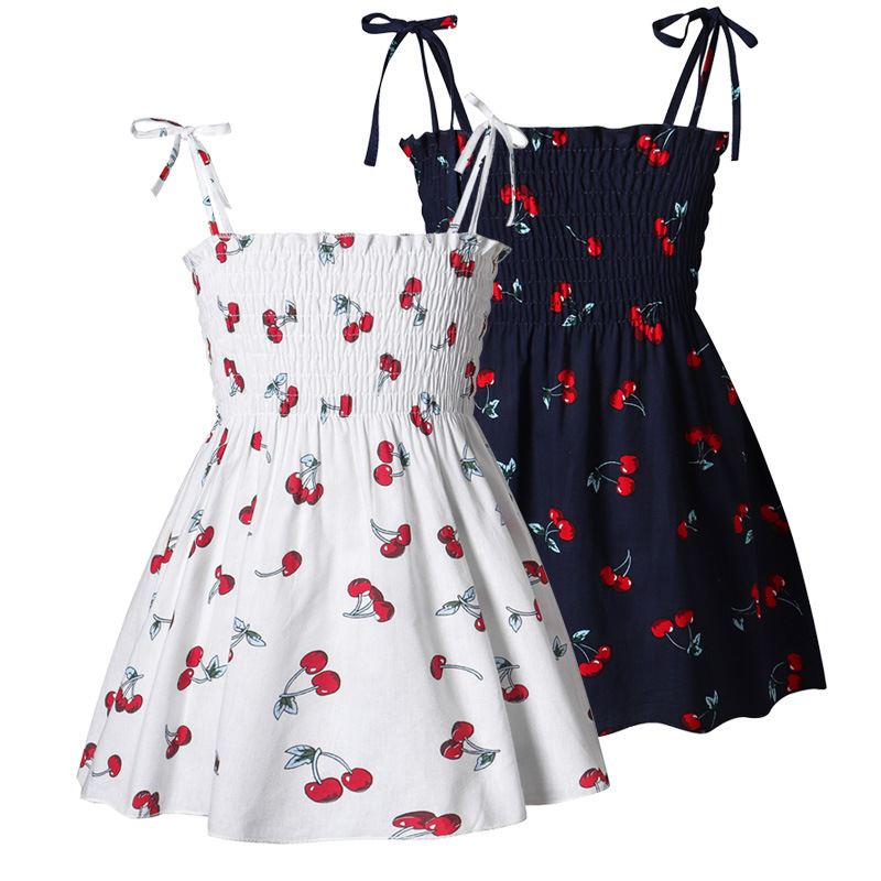 Conyson  Kids Dresses Girls Summer Sleeveless Strap Princess Dress Cotton Flower Print Children Clothes Girl Casual Sundress