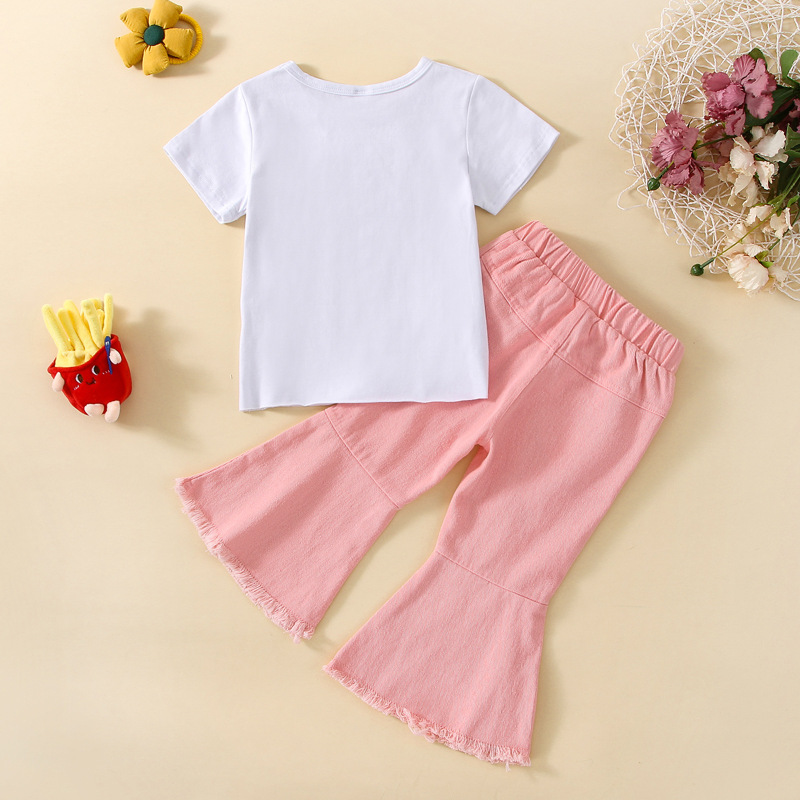 Conyson new arrive hot sale fashion Designer boutique short Sleeve children clothes Girl baby summer Kids wholesale Clothing Set
