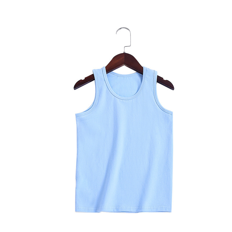 Summer Custom Design Solid Color O-Neck Waistcoat Baby Girl Vest Tank Top Girls Knitted Sleeveless Baby Top