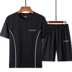 Conyson Summer Oversized Quick Dry Short Sleeve Round Neck Pullover Men Short Set T Shirt and Short Suit Men's 4xl Shirt Sets