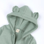 Autumn And Winter Thick Newborn Clothes Hooded Baby Plain Cute Bear Ear Baby Organic Cotton Baby Rompers