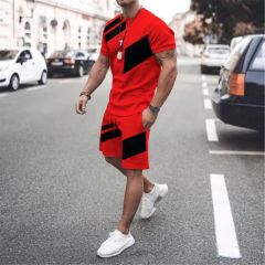 Summer Custom Tracksuit 2 Piece Short Sleeve Loose Fitness Casual Short Sleeve Suit Men'S Shorts Sets Gym Joggers Suits Set