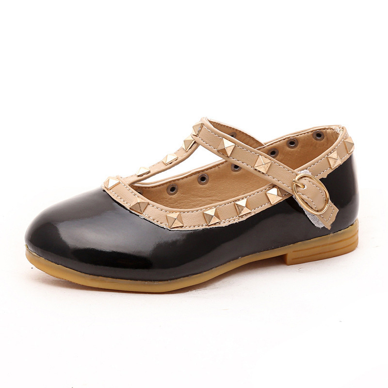 Conyson hot sale rts fashion Korean design shoes children hook & loop little kid toddler girls kids princess dancing rivet shoes