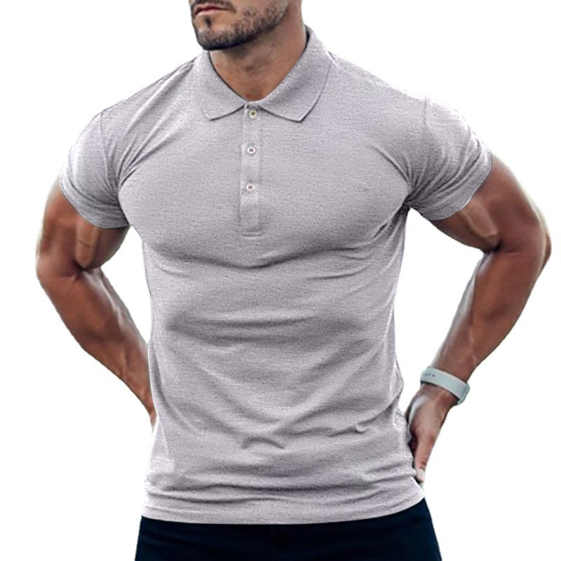 Conyson Fitness Custom Sport Muscle Cotton Button Gym Men's Polo Shirts With Collar Men's Solid Color T-shirt Multi-Color Shirt