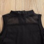 Conyson Hot Sale Summer INS Black Vest Net Gauze Dress 2Pcs Sleeveless Skirt Suit Kids Clothes Baby Girl Clothing Set