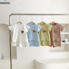 Conyson Wholesale New summer Newborn Unisex Baby Boy Girl Short Sleeve Cute Carton Cotton 2 Pieces Clothing Knitting Baby Sets