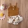 Short SLeeve T-Shirts And Skirts Baby Clothes sets Knitted Leopard Casual Children Girls Summer Clothing Sets