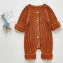 2022 Autumn Baby Romper Knitted Newborn Girls Boys Jumpsuit Outfit Solid Toddler Children Clothing Long Sleeve One Piece