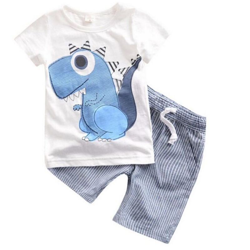 New Design Kids Hot Sale Brand Boys Clothing Children Summer Boys Clothes Cartoon Kids Boy Clothing Set T-shit+pants