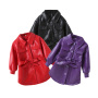 Conyson Hot New Autumn Kids Designer Clothes Girls Jacket Outwear Solid PU Leather Long Sleeves Single Breasted Coat