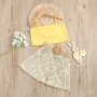 Conyson Bulk Little Kids Summer Sleeveless Slip Pleated Floral Print Skirt 1-6 Years Two Pieces Clothing Set 2023 Baby Girls Set