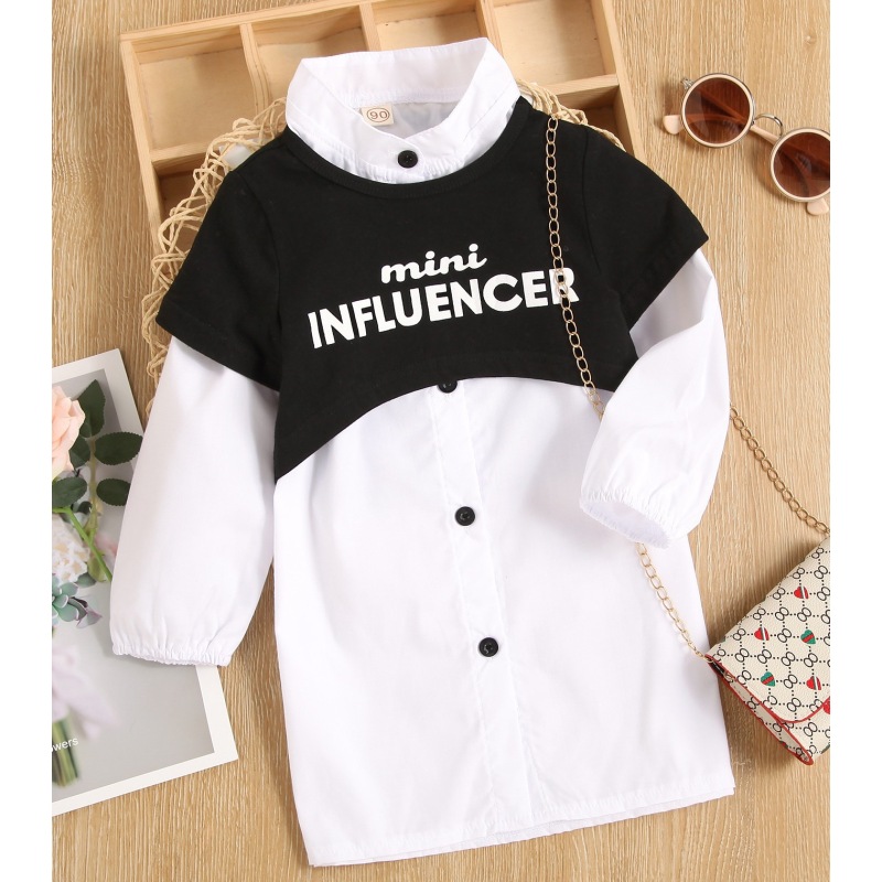 Conyson Kids Clothes Summer Hot Fashion Casual Cotton Printed Letter T-shirt Button Hole Fashion 2Pcs Baby Girls Clothing Sets