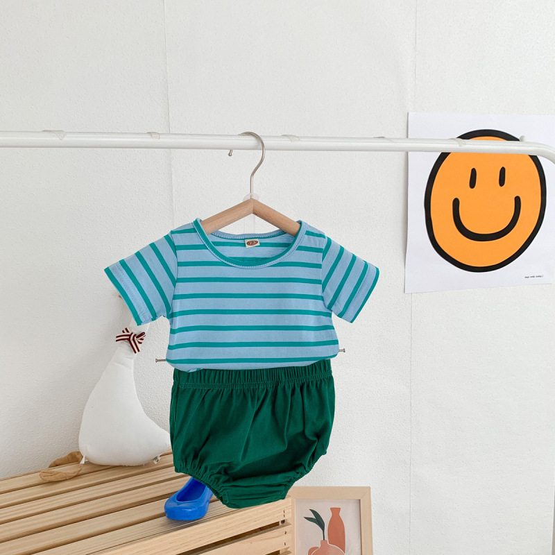 Conyson ins Fashion cotton Summer Casual children tshirt Pants 2 Piece Suit wear Toddler baby Boys girl's shorts clothing sets