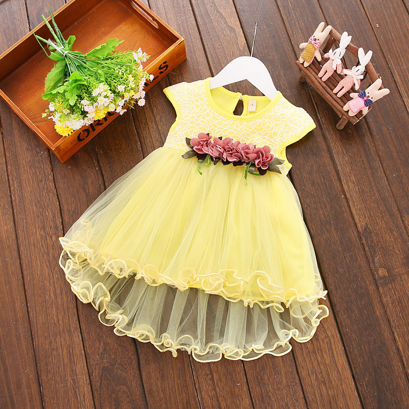 Conyson Lovely Floral Sleeveless Dress Toddler Infant Newborn Kids Clothes Baby Girls Princess Party Tulle Lace Flower Dresses