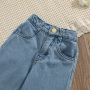 Conyosn Hot New Spring Summer Kids Girls Clothes Sets Solid Off Shoulder Long Sleeve T-Shirts Tops Denim Pants Two-pieces Sets