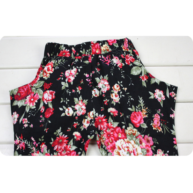 Conyson fashion style cotton Baby Girl summer children sleeveless Print flower o-neck clothes Suit baby kids clothing Set