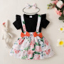 Baby Print Clothing Spring summer Girls cotton clothing casual Short Sleeve girls kids cotton clothes Set