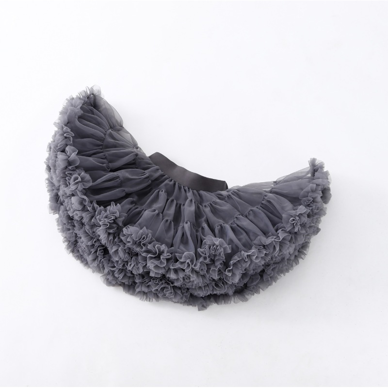 High Quality Mesh Solid Color Sweet Children Fashion Fluffy Tutu Girls Kids Short Skirts