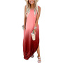 Hot sale fashion Summer casual adult sleeveless gradient color clothes Printed logo Floral Women's Clothing Elegant Lady dresses