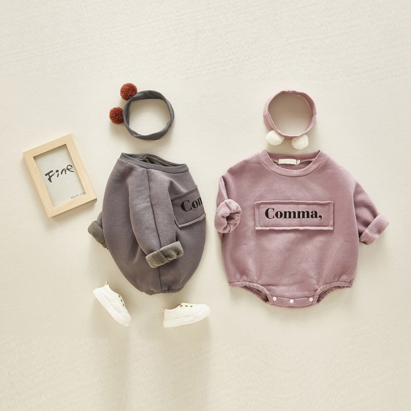Conyson Autumn Fashion Infant Unisex Baby Long-sleeved One Piece Clothing Printed Cotton Fleece Baby Rompers