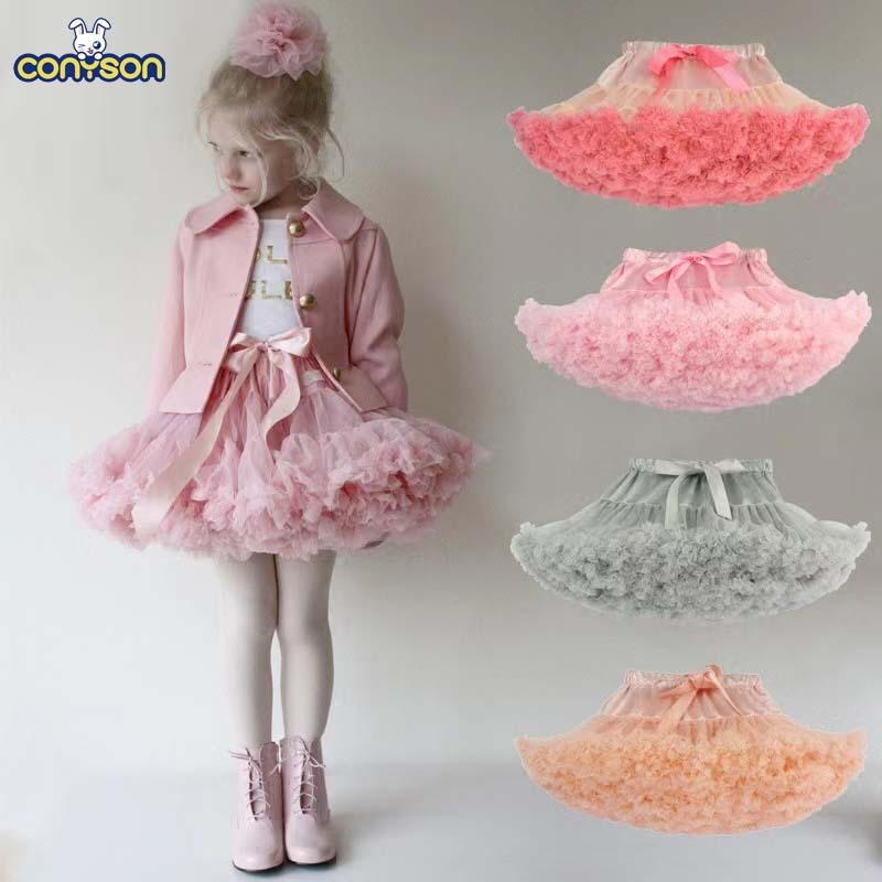 Conyson Wholesale Summer Tutu Skirt Fluffy Children Ballet Skirts Party Princess 1-5 Years Old Girl Tulle Clothes Dresses