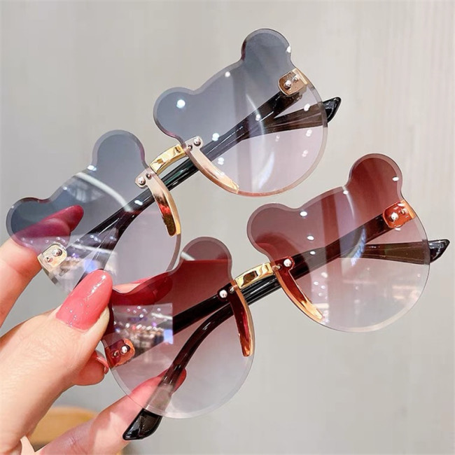 Kids Sunglasses Bear Shape Gradient Lens Children Glasses Trendy Girls Boys Sun Glasses Cartoon Eyeglasses Sunshades