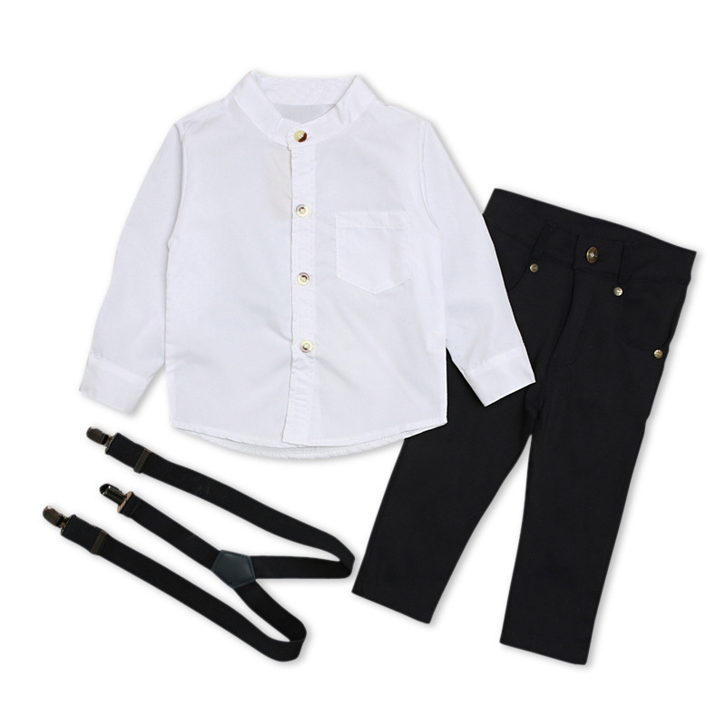 White Shirt Jeans Suit Children Baby Boy Clothing Set Children Boys Fashion Jeans Suit