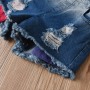 Conyson latest boutique summer fashion style Infant baby casual suit Children's Girl denim shorts Kids wear short Clothing Sets