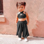 Conyson Hot Sale Kid Clothes Summer New Trend Suit Short Sleeve Halter Vest Top and Long Pants 2Pcs Children Baby Girls Sets
