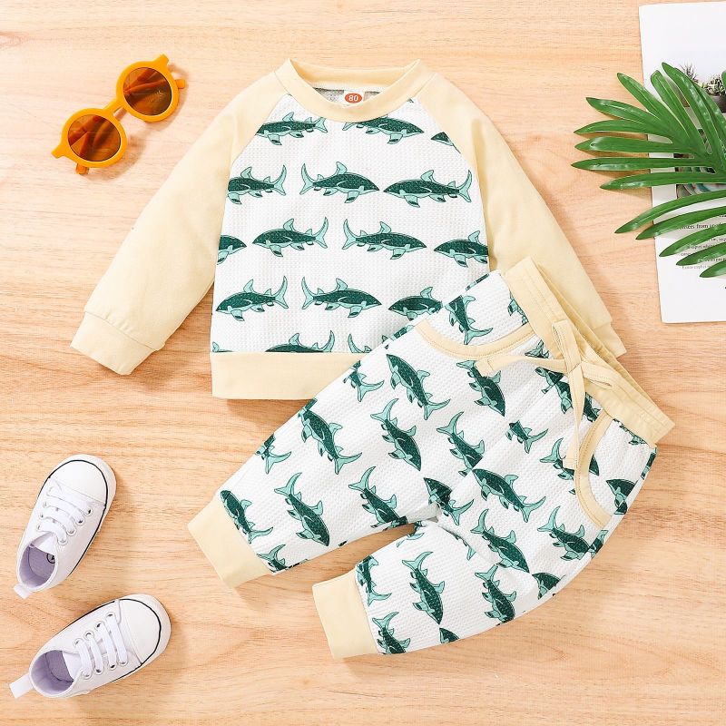 Conyson Wholesale Spring Kids Boys Clothes Suits Boutique Print Logo Sleepwear Clothes 2 Piece Casual Children Sets
