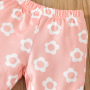 Conyson Baby Girls Summer Clothes Sets Sleeveless Ribbed Sling Vest + Floral Printed Flared Pants Kids Clothes  Casual Print Set