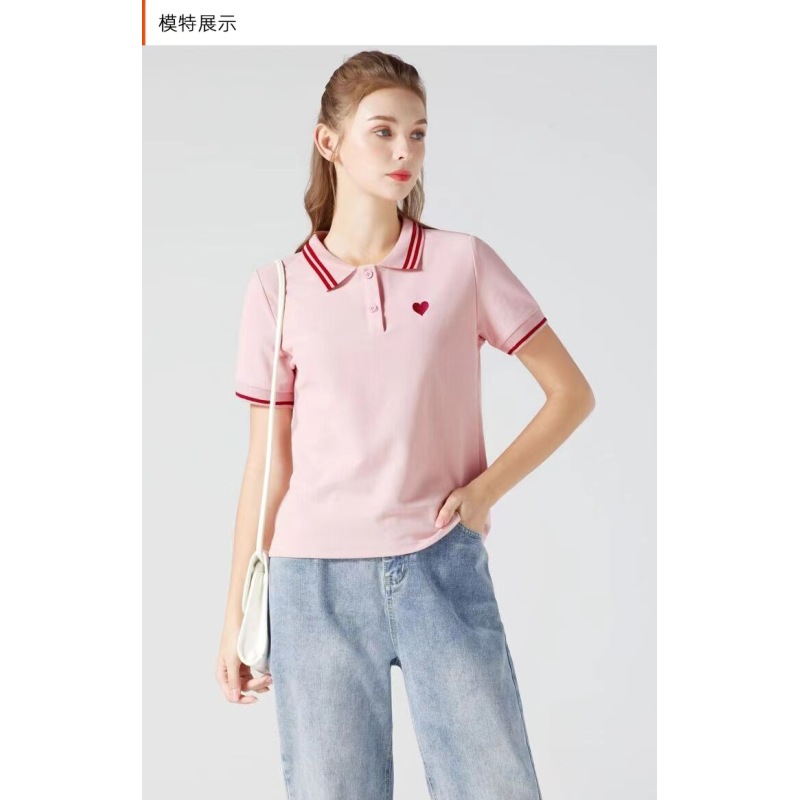 Conyson New Design Hot Sale Summer Women's T Shirt With Turn-down Collar Cotton Polyester Customize Women Golf Polo Shirts