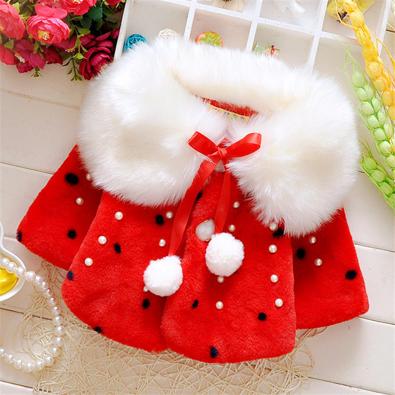2021 Kids Winter Girls Thick Warm Cloak Autumn Winter Cotton Jacket Coat Red Baby Clothes