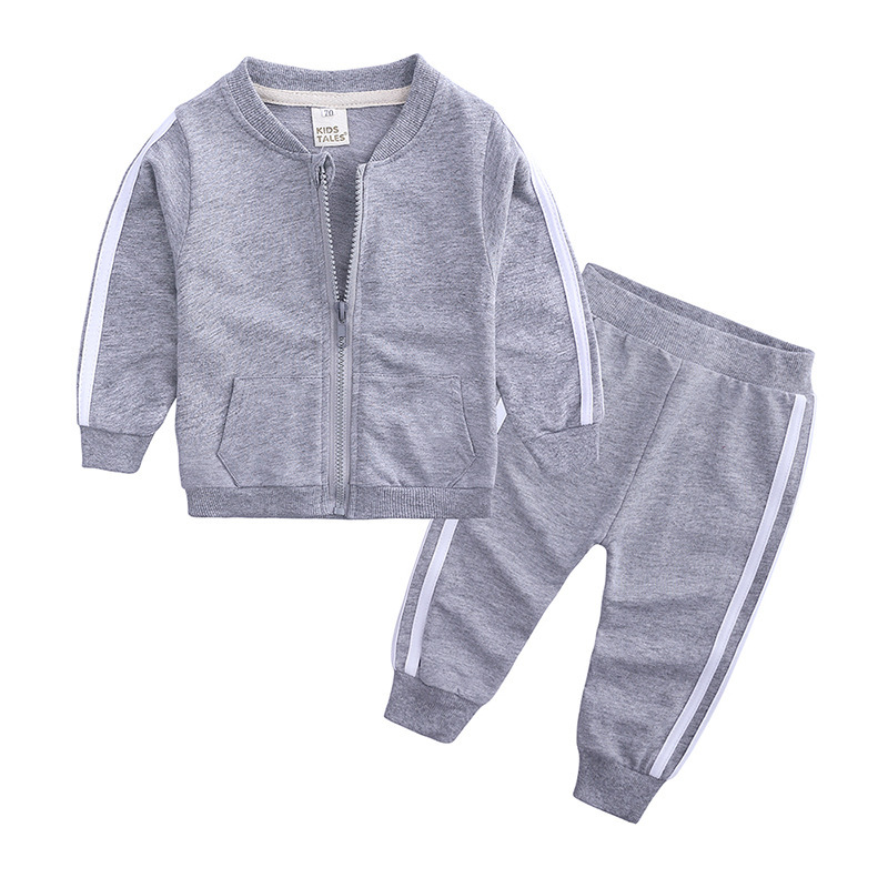 Casual Fashion Soft Fabric Striped Style Children 2pcs Summer Kids Sweat Suits Boys Summer Sets