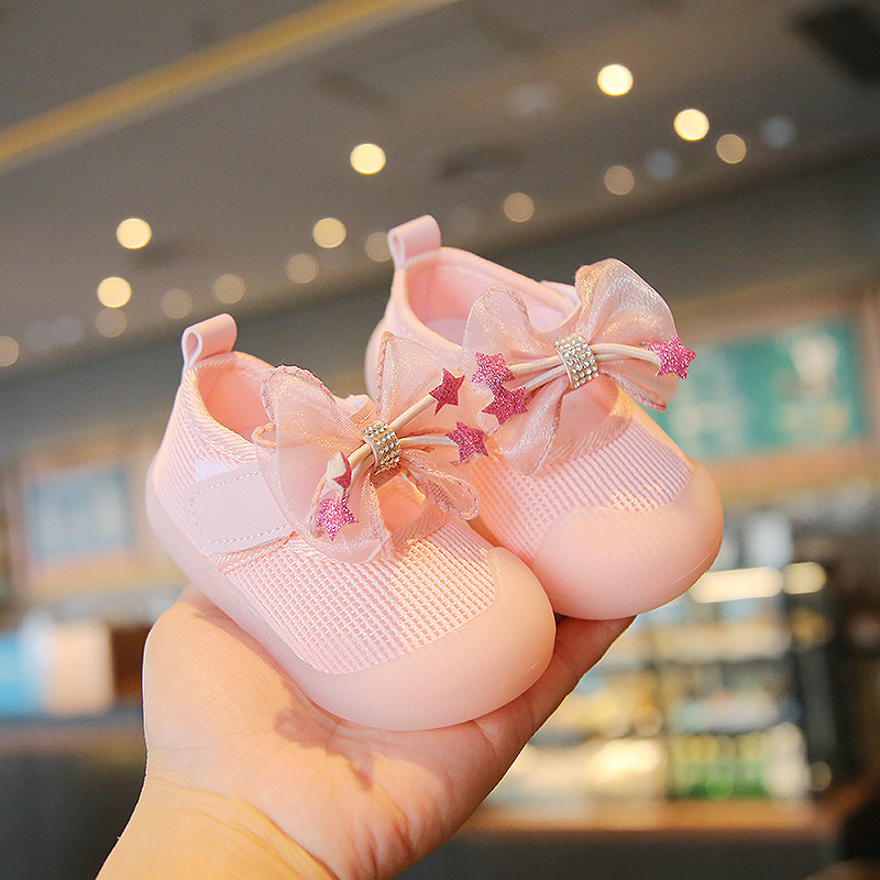 Conyson Wholesale 2022 Summer Kids Shoes Princess Toddler Infant Baby Girls Sports Walking Soft Hole Bowknot Causal Single Shoes