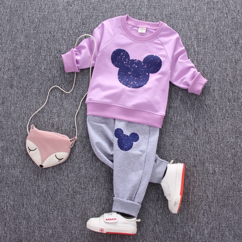 Conyson New Style Girls' Korean Set Toddler kids long sleeve Clothing Sets Girl 2 Piece Outfits baby clothes sets