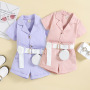 Conyson Wholesale Hot Fashion Summer Kids Clothes Short Sleeve Suit Shorts Bag 2pcs Little Girls Clothes Set for Kids Outfit